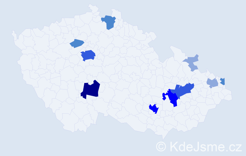 Příjmení: 'Gončárová', počet výskytů 27 v celé ČR