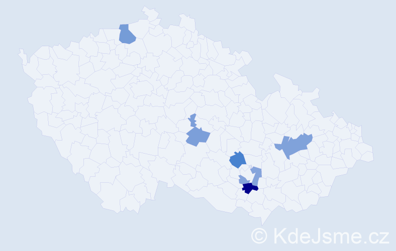 Příjmení: 'Béres', počet výskytů 9 v celé ČR