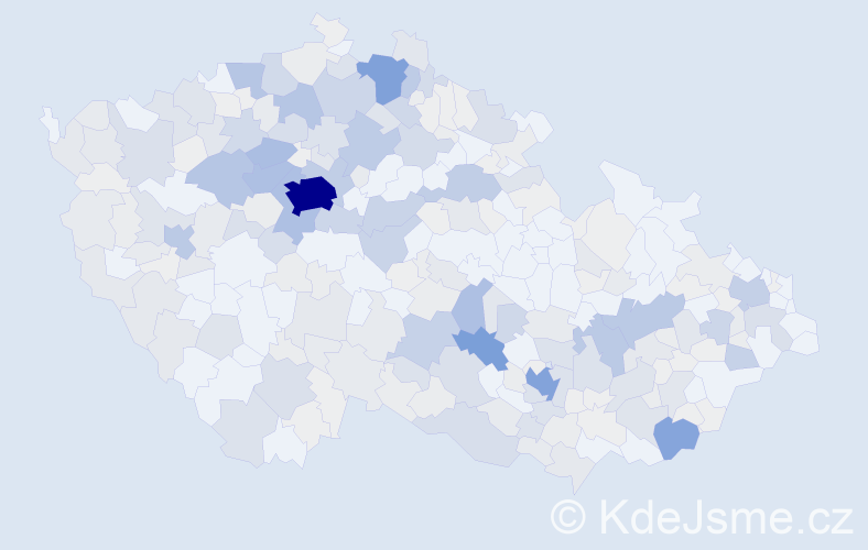 Příjmení: 'Bradáč', počet výskytů 1203 v celé ČR