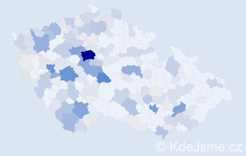 Příjmení: 'Štětina', počet výskytů 555 v celé ČR
