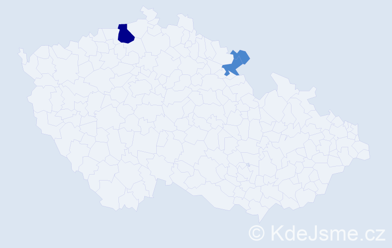 Příjmení: 'Dius', počet výskytů 5 v celé ČR