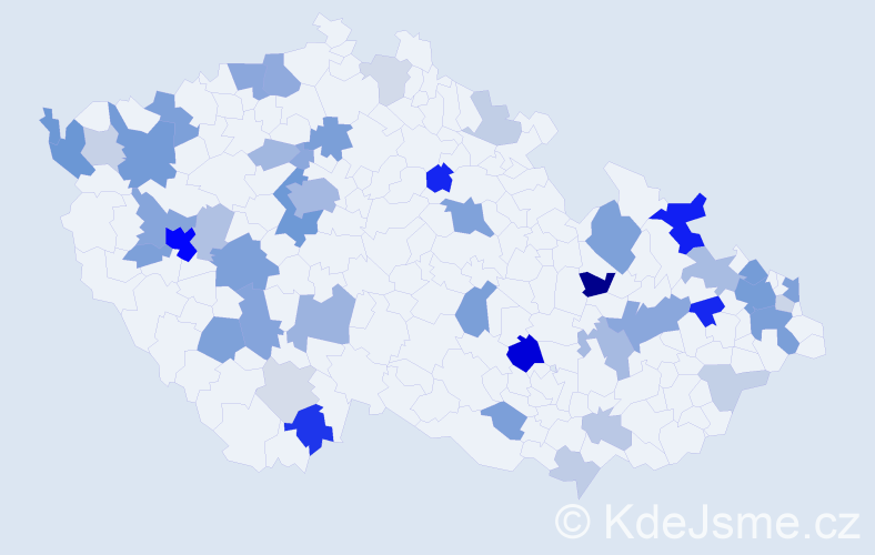 Příjmení: 'Hein', počet výskytů 134 v celé ČR