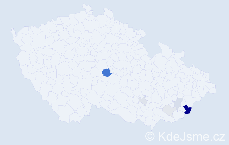 Příjmení: 'Slabíková', počet výskytů 23 v celé ČR