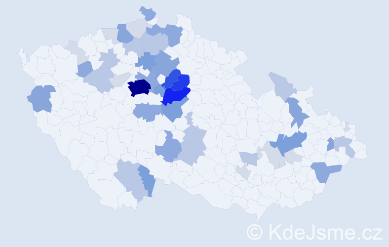 Příjmení: 'Podoláková', počet výskytů 153 v celé ČR