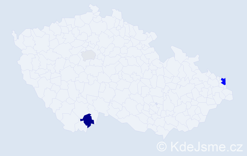 Příjmení: 'Barcik', počet výskytů 5 v celé ČR