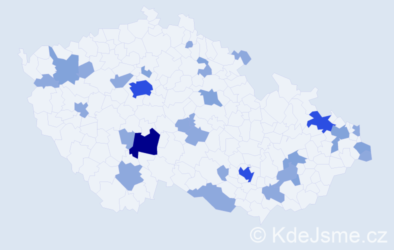 Příjmení: 'Kollárik', počet výskytů 58 v celé ČR
