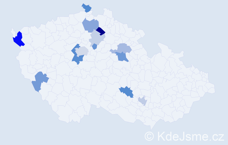 Příjmení: 'Hršel', počet výskytů 36 v celé ČR