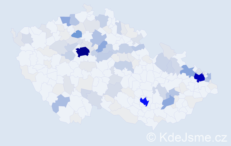 Příjmení: 'Stojka', počet výskytů 645 v celé ČR