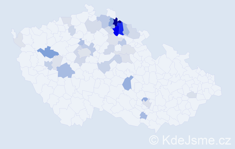 Příjmení: 'Hásek', počet výskytů 114 v celé ČR