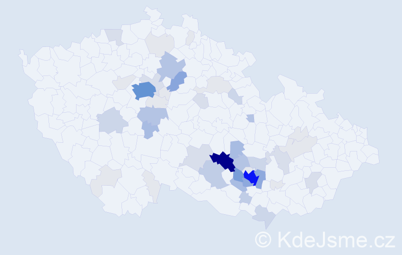 Příjmení: 'Holánek', počet výskytů 199 v celé ČR