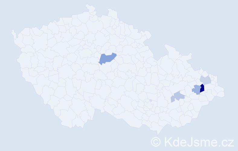 Příjmení: 'Heláková', počet výskytů 11 v celé ČR