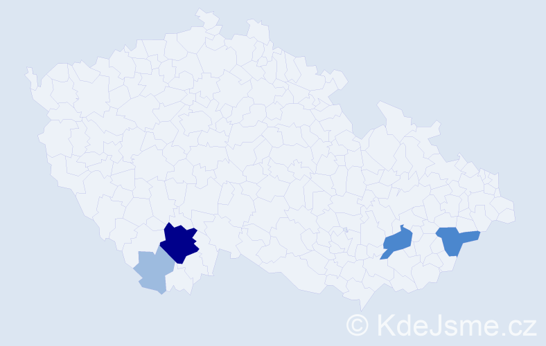 Příjmení: 'Facon', počet výskytů 9 v celé ČR