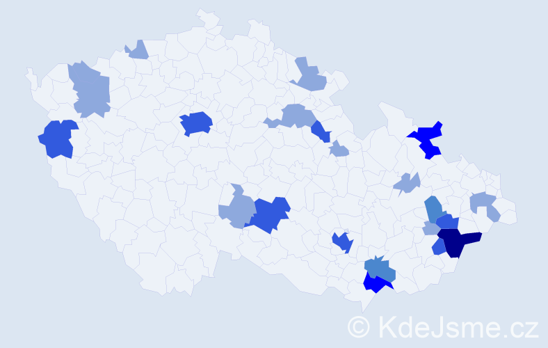 Příjmení: 'Batrlová', počet výskytů 48 v celé ČR