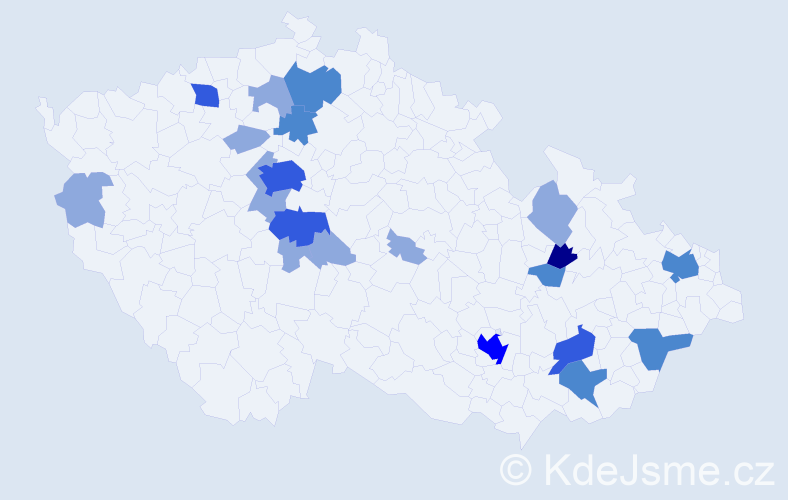 Příjmení: 'Bačinská', počet výskytů 41 v celé ČR