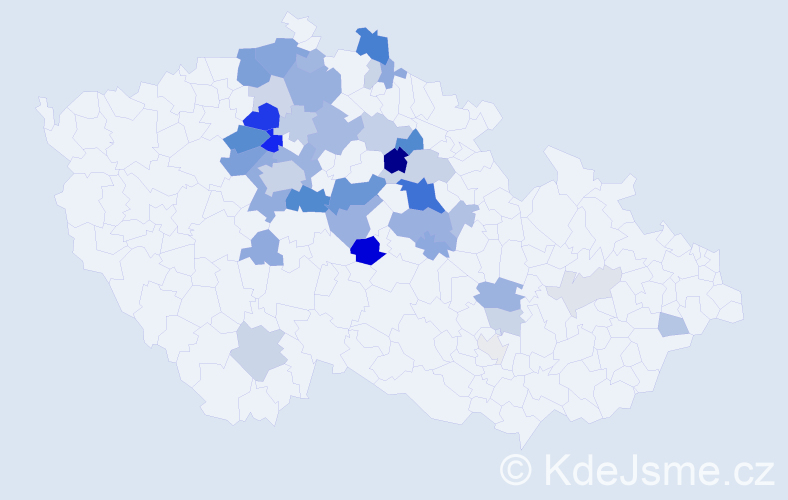 Příjmení: 'Měkota', počet výskytů 117 v celé ČR