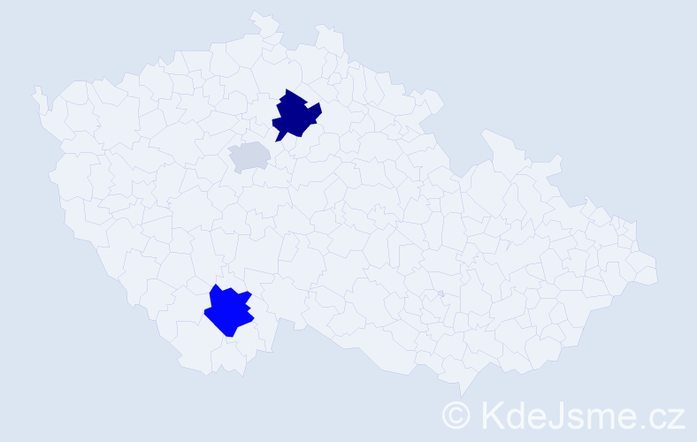 Příjmení: 'Čurn', počet výskytů 5 v celé ČR