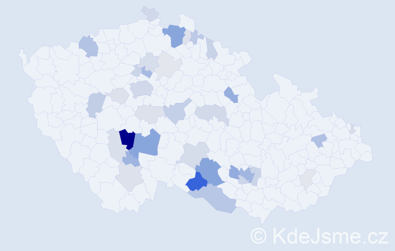 Příjmení: 'Máchal', počet výskytů 114 v celé ČR