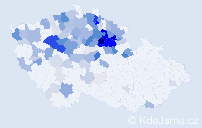 Příjmení: 'Petráček', počet výskytů 535 v celé ČR