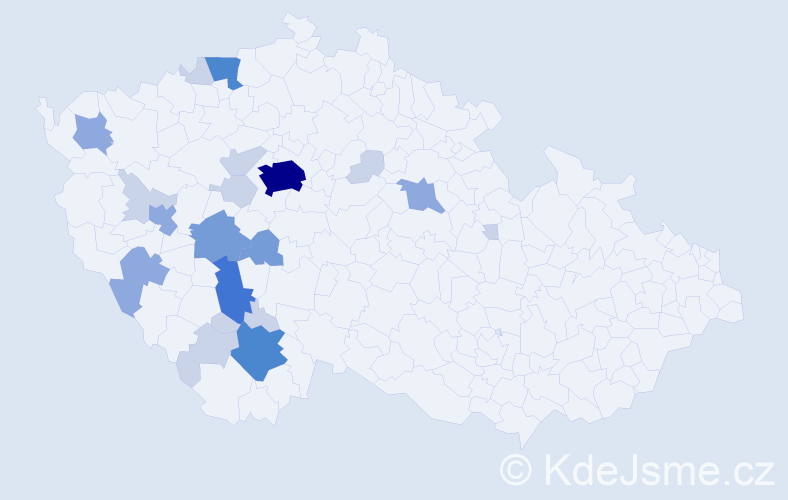 Příjmení: 'Kasová', počet výskytů 57 v celé ČR