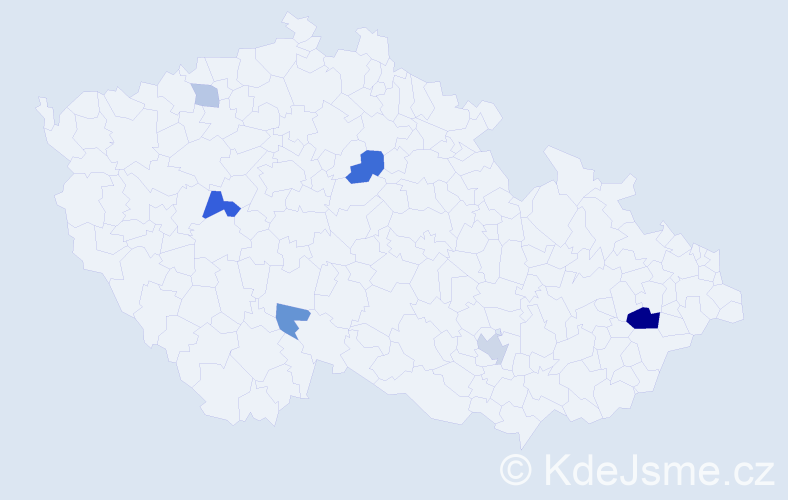 Příjmení: 'Doničová', počet výskytů 13 v celé ČR