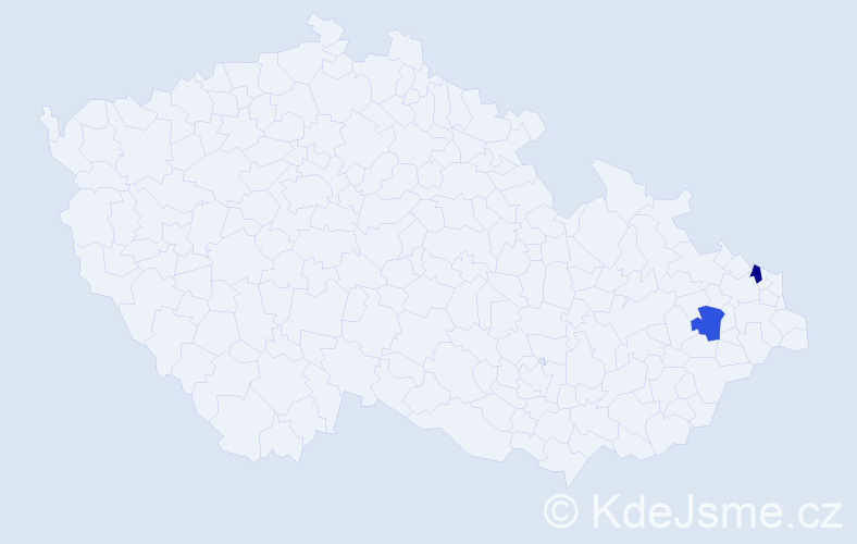 Příjmení: 'Kuterková', počet výskytů 2 v celé ČR