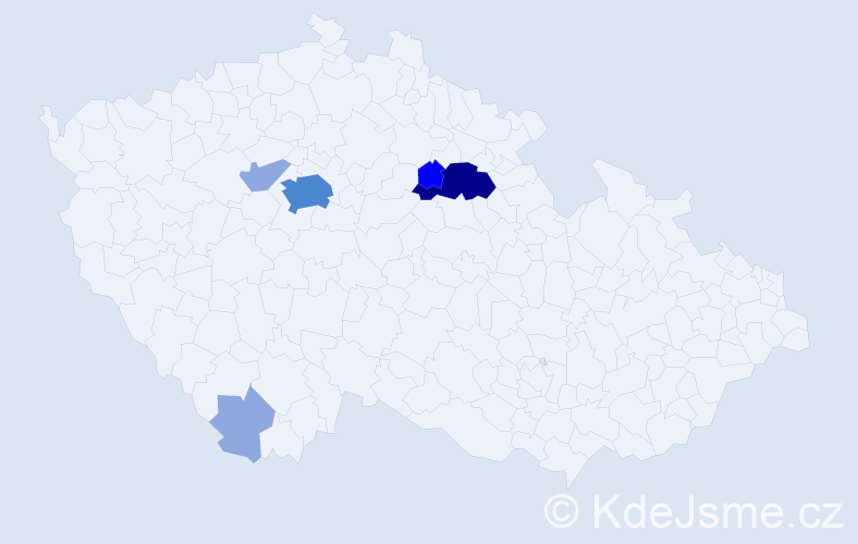Příjmení: 'Bousová', počet výskytů 13 v celé ČR