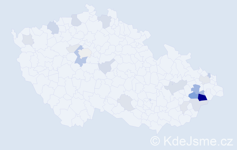 Příjmení: 'Snoza', počet výskytů 44 v celé ČR