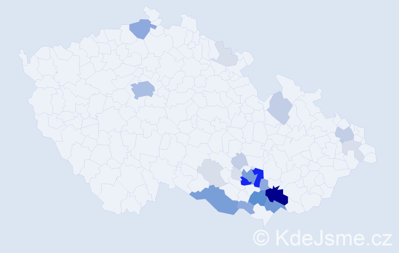 Příjmení: 'Luskačová', počet výskytů 89 v celé ČR