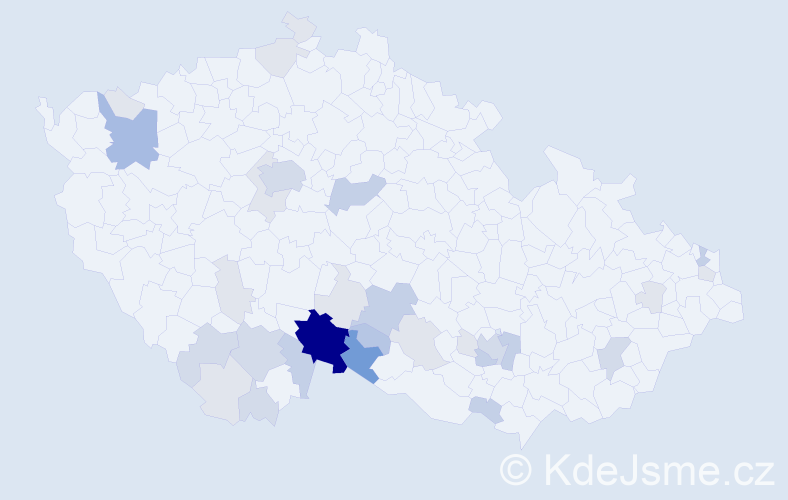 Příjmení: 'Plucar', počet výskytů 95 v celé ČR