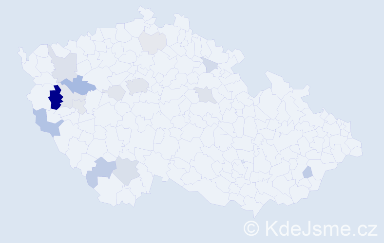 Příjmení: 'Tuka', počet výskytů 43 v celé ČR