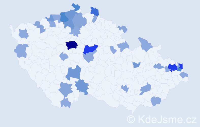 Příjmení: 'Michalko', počet výskytů 95 v celé ČR