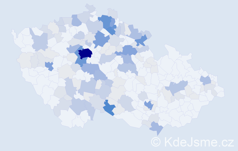 Příjmení: 'Cvrček', počet výskytů 537 v celé ČR