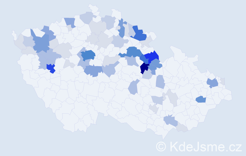Příjmení: 'Fajfr', počet výskytů 215 v celé ČR