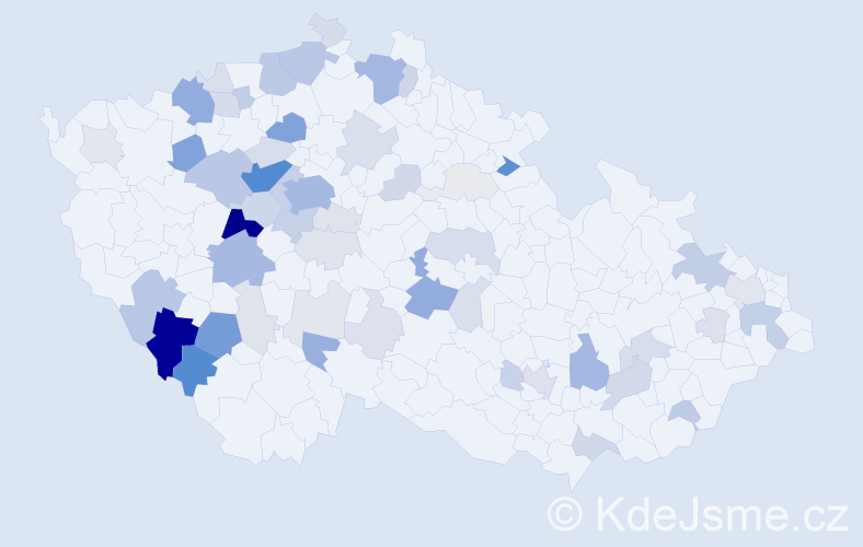 Příjmení: 'Škvára', počet výskytů 216 v celé ČR