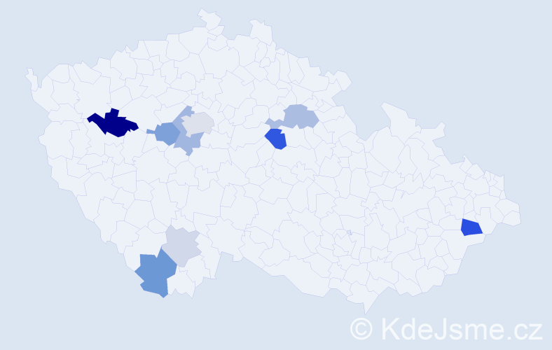 Příjmení: 'Cypro', počet výskytů 21 v celé ČR