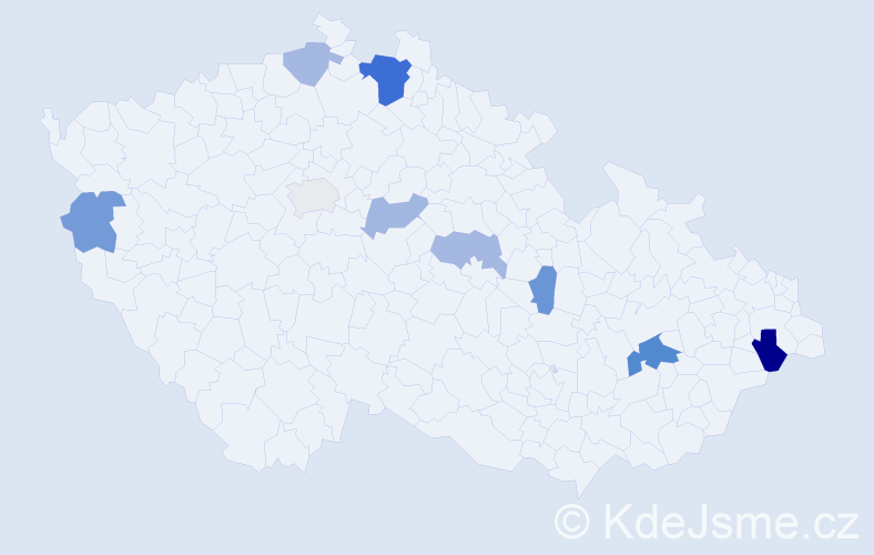 Příjmení: 'Godová', počet výskytů 16 v celé ČR