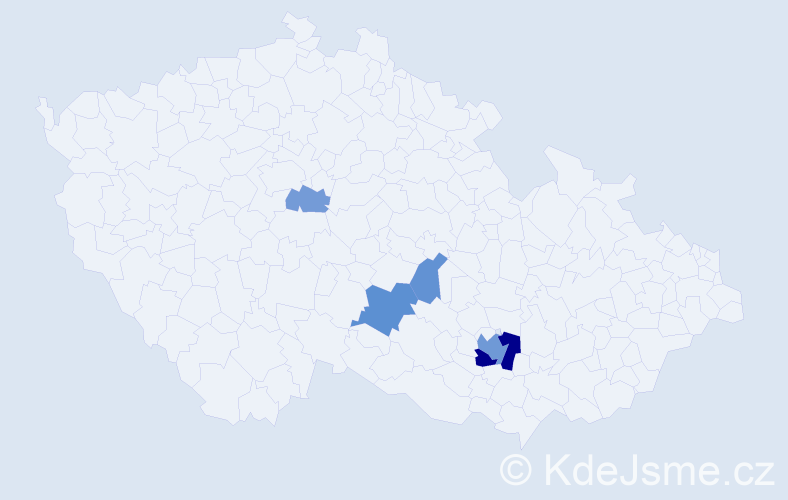 Příjmení: 'Vyzibla', počet výskytů 24 v celé ČR