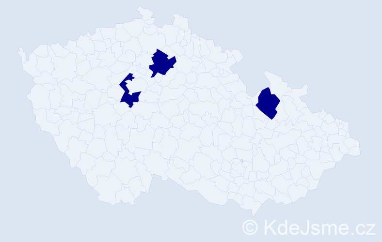 Příjmení: 'Kopecky', počet výskytů 3 v celé ČR