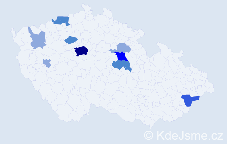 Příjmení: 'Moško', počet výskytů 23 v celé ČR