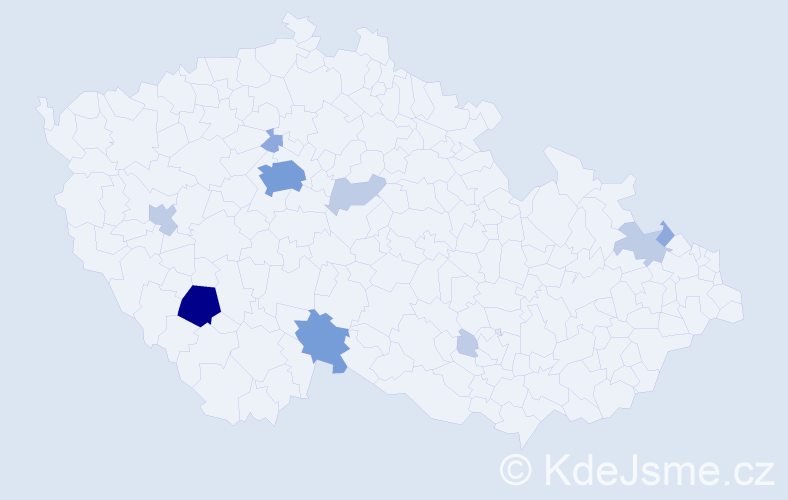 Příjmení: 'Kazbunda', počet výskytů 24 v celé ČR
