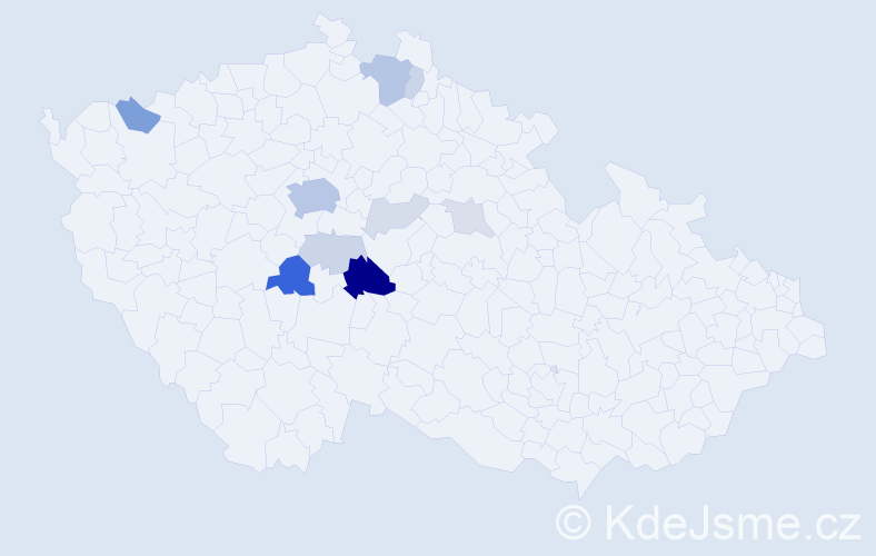 Příjmení: 'Kulíčková', počet výskytů 36 v celé ČR