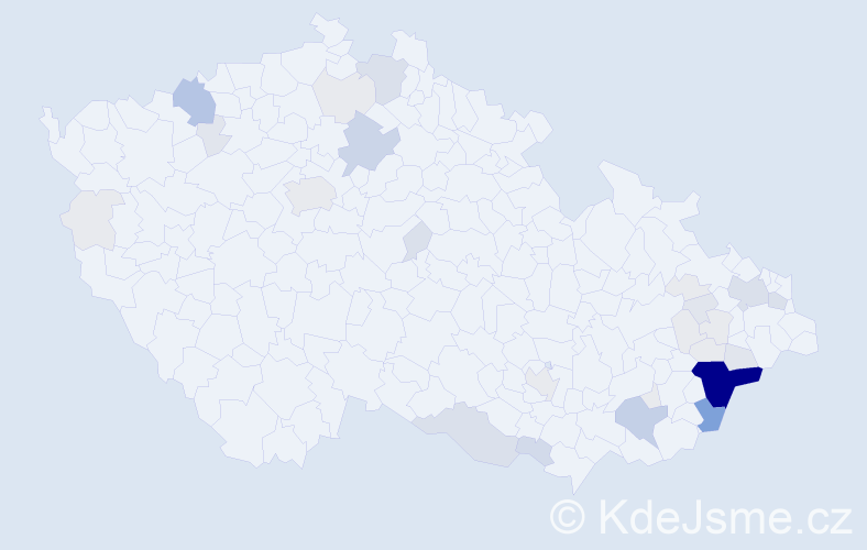 Příjmení: 'Trčálková', počet výskytů 138 v celé ČR