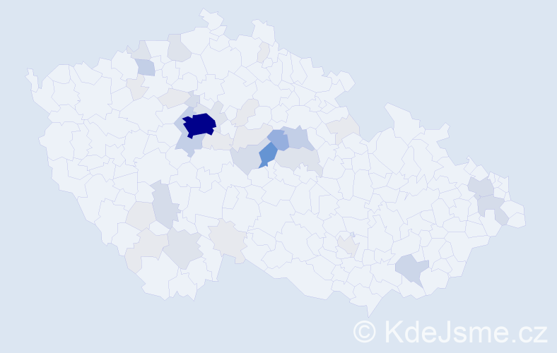 Příjmení: 'Chudomel', počet výskytů 141 v celé ČR