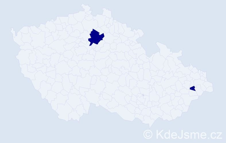 Příjmení: 'Danížková', počet výskytů 2 v celé ČR