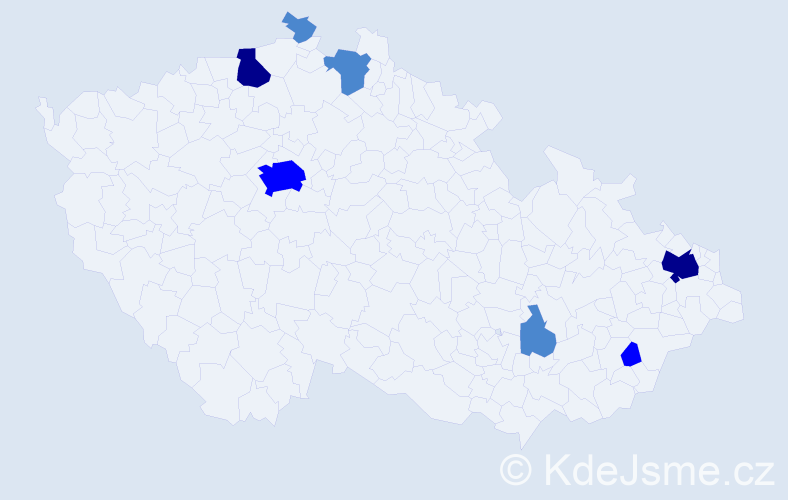 Příjmení: 'Volko', počet výskytů 13 v celé ČR