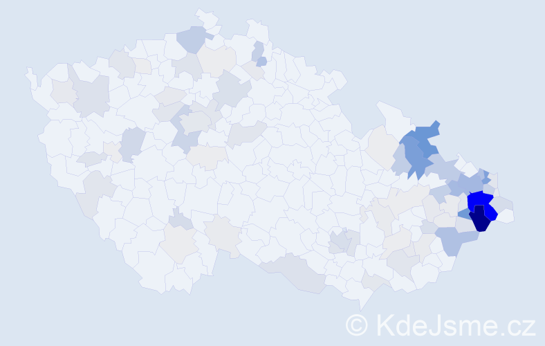 Příjmení: 'Mališová', počet výskytů 407 v celé ČR