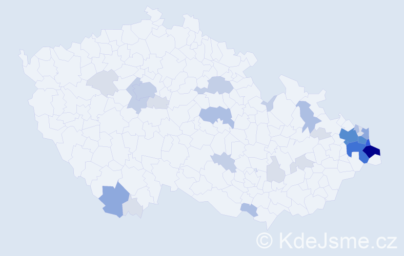 Příjmení: 'Grycz', počet výskytů 104 v celé ČR