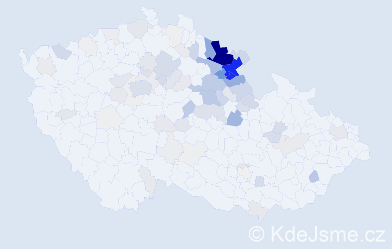Příjmení: 'Kábrtová', počet výskytů 414 v celé ČR