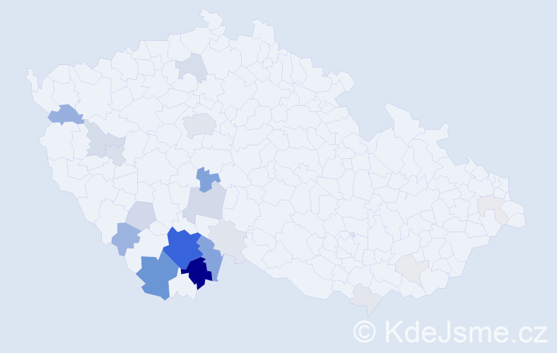 Příjmení: 'Candra', počet výskytů 106 v celé ČR