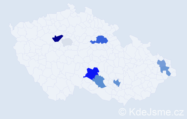 Příjmení: 'Dibdiak', počet výskytů 15 v celé ČR